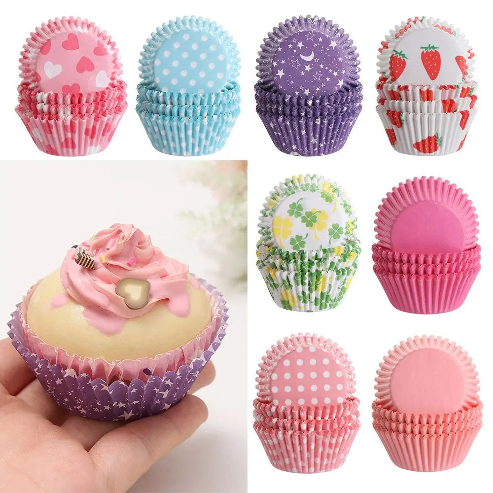 100 Stück Papier Cupcake Liner Muffin Backförmchen 7cm Durchmesser-Yabubest - Home & More