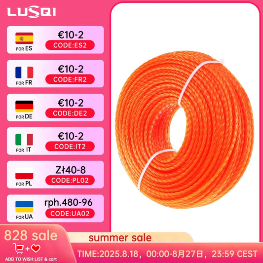 Starker Spiral-Nylon Rasentrimmerfaden für Freischneider - Rasenmäher Zubehör