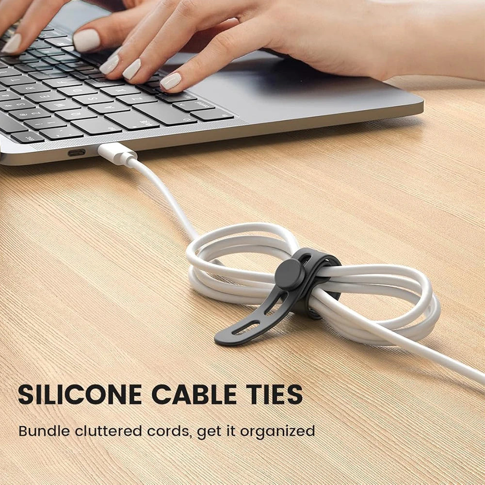 Elastische Silikon-Kabelbinder 12mm breit verstellbar wiederverwendbar