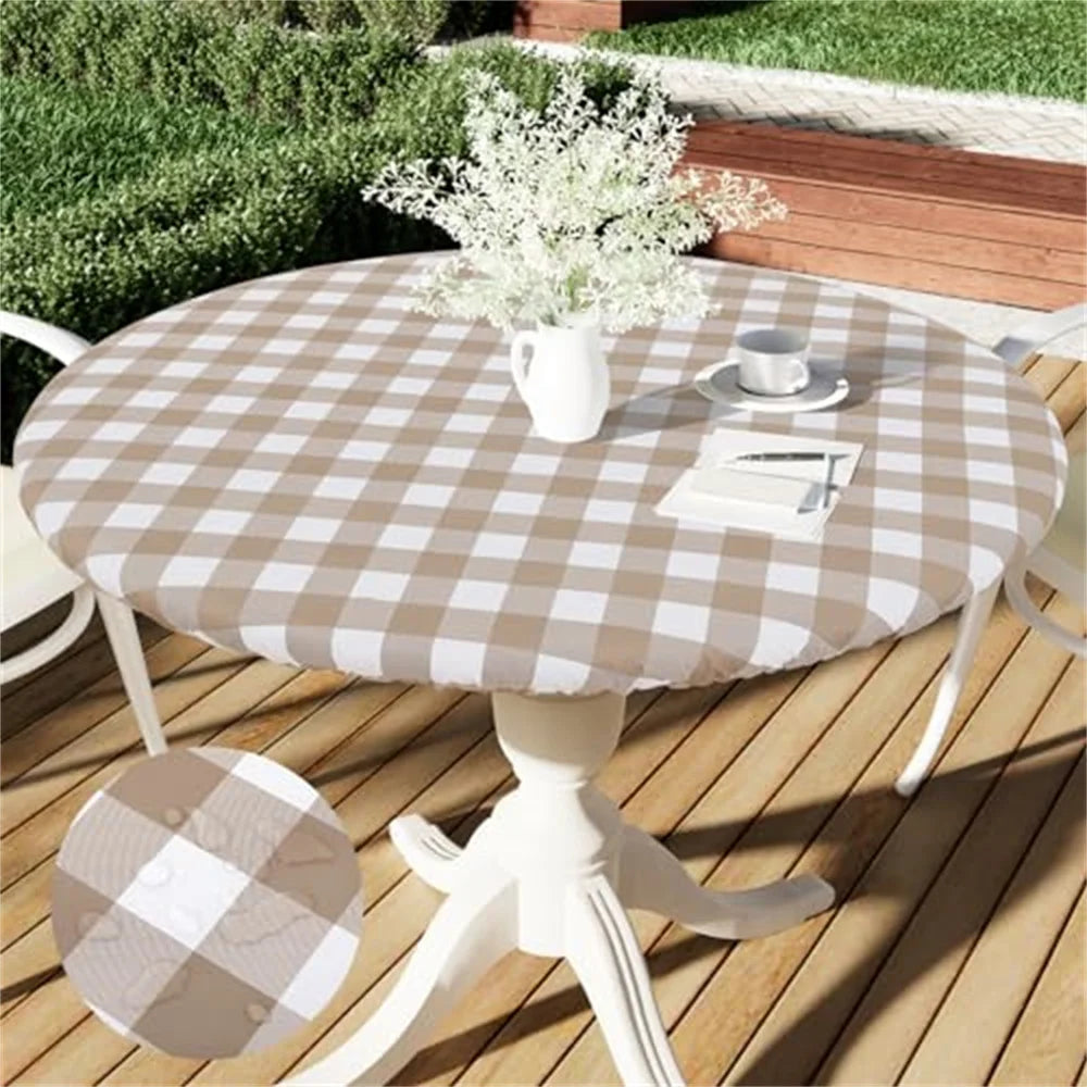 Elastische Vinyl Tischdecke wasserdicht für Heim und Garten