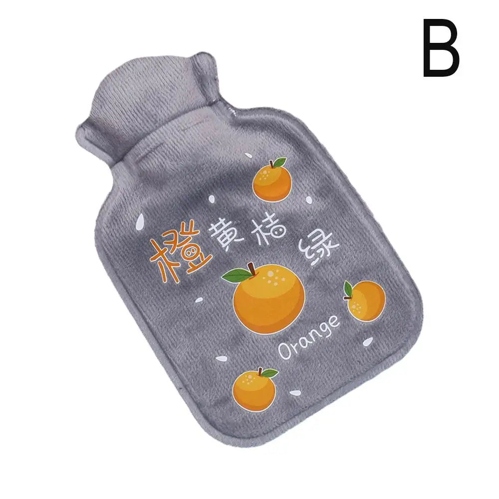 Handwärmer Heißwasserbeutel mit Erdbeer Plüschbezug Weich