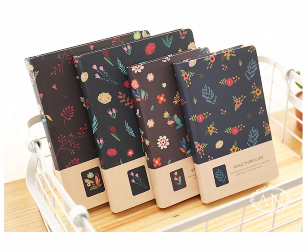 Retro-Notizbuch mit Blumenmotiv – Hardcover Tagebuch-Yabubest - Home & More
