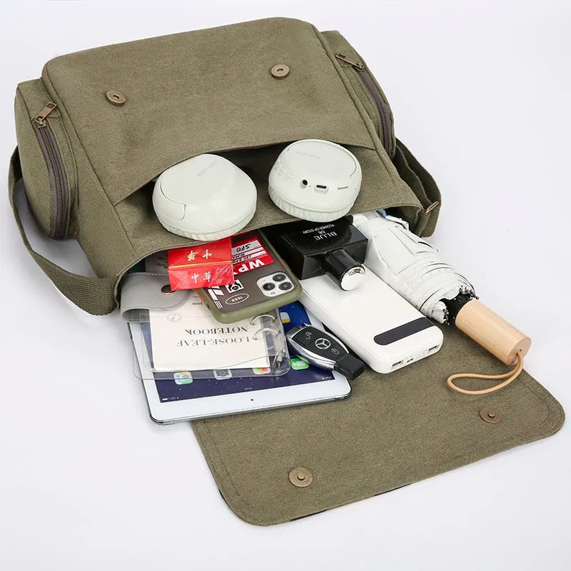 Damen Umhängetasche Retro Style Groß Studenten Laptop Tasche