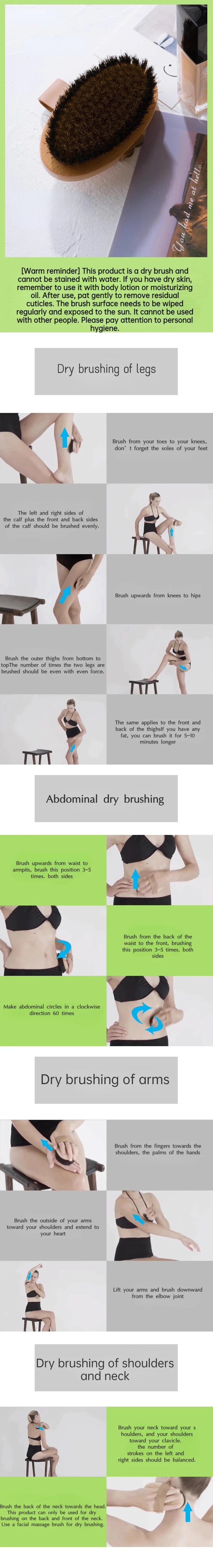 Kupferdraht-Trockenbürste aus Buchenholz für Massage & Peeling