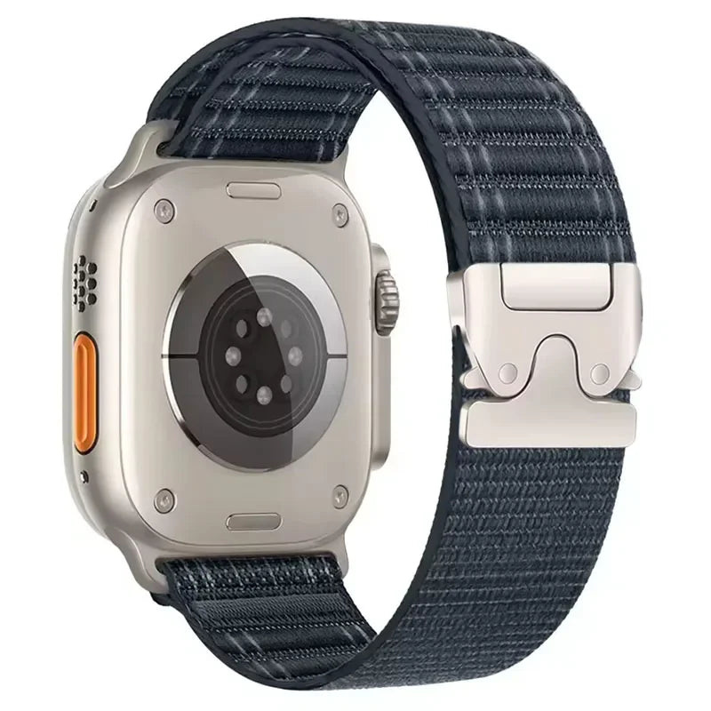 Elastisches Nylon Armband 38-49mm für Smartwatches mit Fallschirmschnalle Sport
