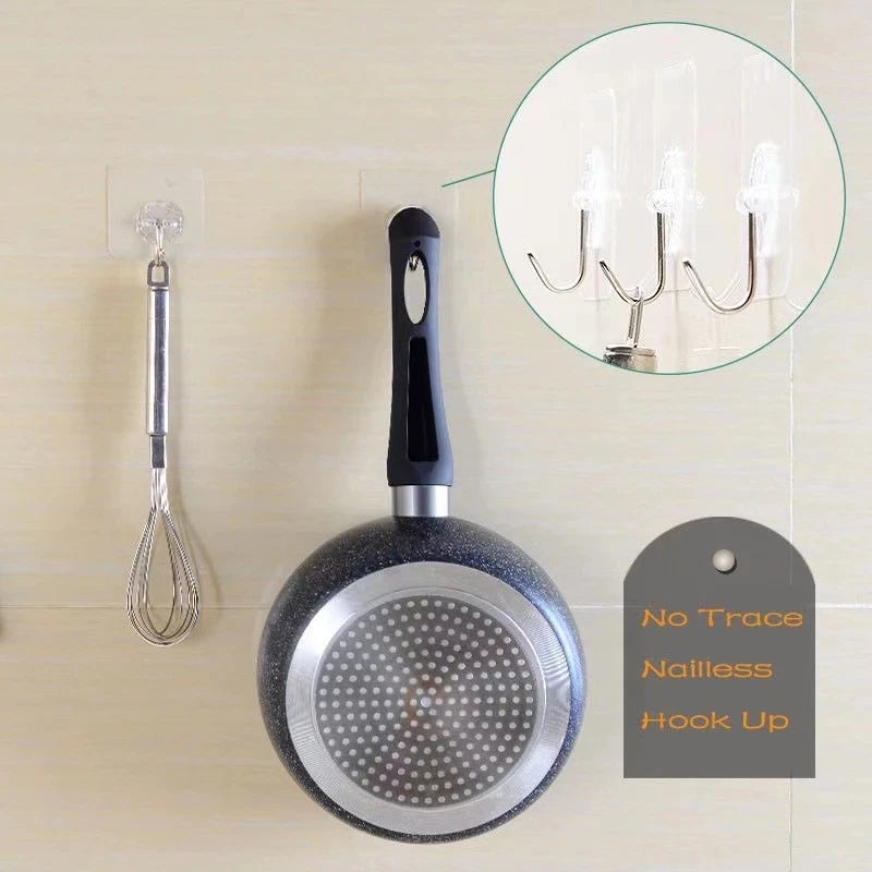 Starke Selbstklebende Transparente Haken für Küche Bad und Tür