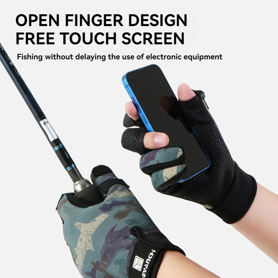 3-teilige Angelhandschuhe mit flexiblem Fingerdesign wasserdicht warm