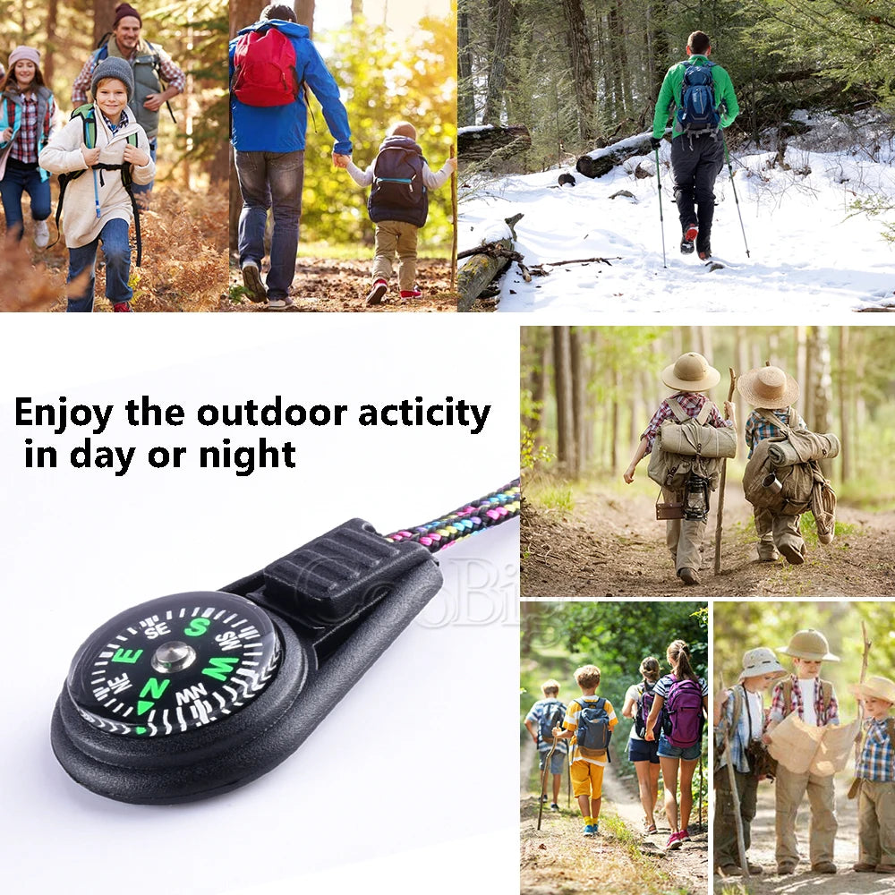 Mini Survival Kompass Schlüsselanhänger mit Reißverschluss für Outdoor Camping