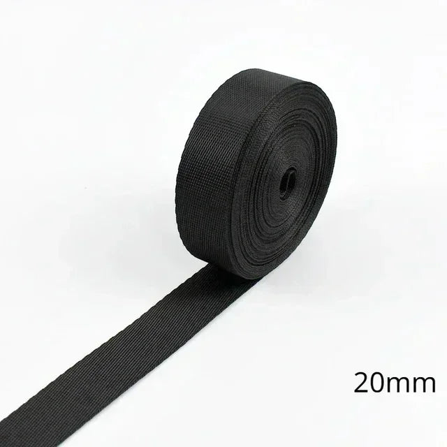 Schwarzes Nylon Gurtband 10-100mm für Taschen Rucksäcke Sicherheitsriegel