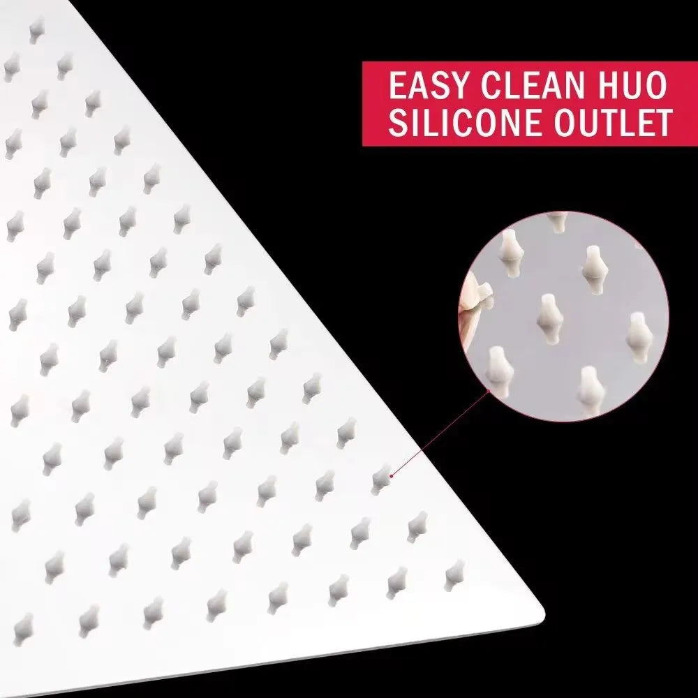 8 10 12 Zoll Edelstahl Hochdruck Regenduschkopf Quadratisches Design