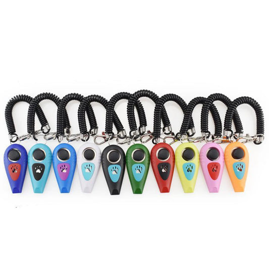 Multifunktions Haustier Clicker Pfeife – Hunde Katzen Training Schlüsselanhänger
