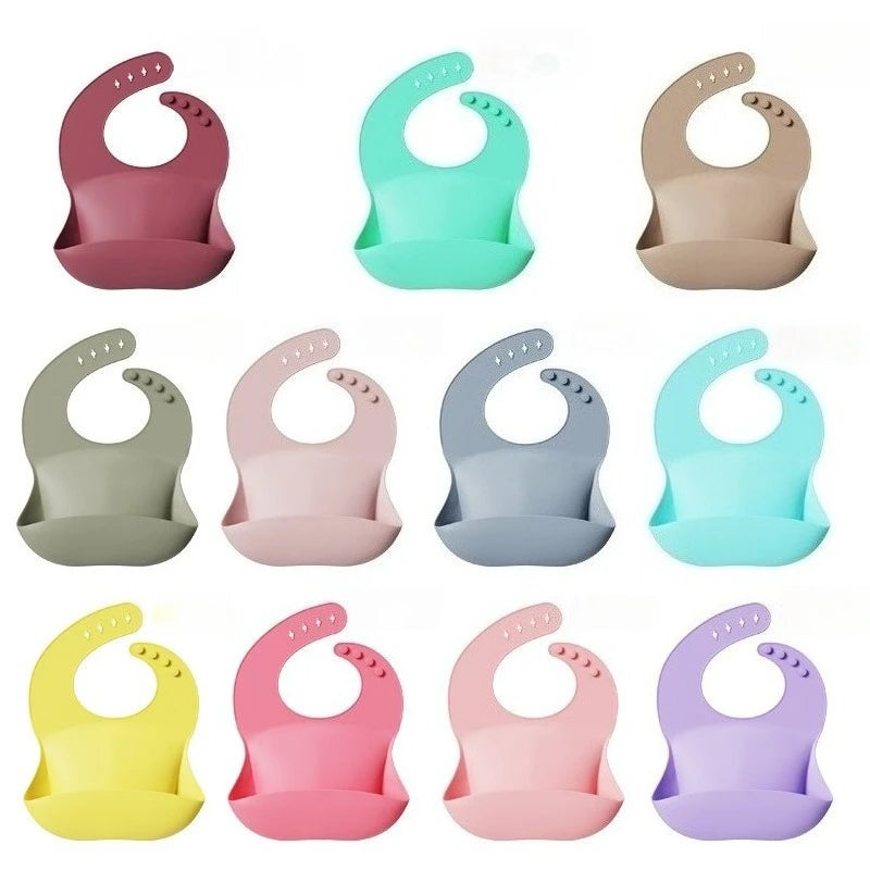 Weiches Silikon Baby Lätzchen mit 3D Reis Tasche wasserdicht für Kinder