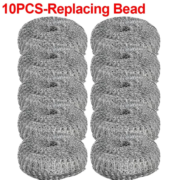 Edelstahl Topfbürste kurzer Griff 8,5 cm Durchmesser für Küche