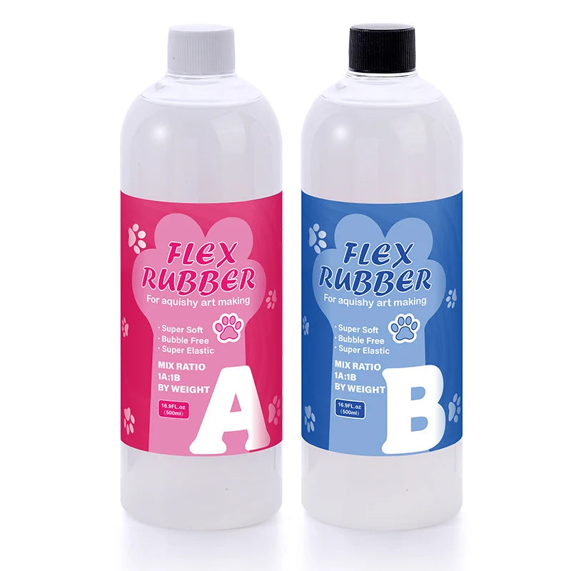 Flüssiges Silikongel Set für Squishy Basteln in 4 Größen mit 1 zu 1 Mischung