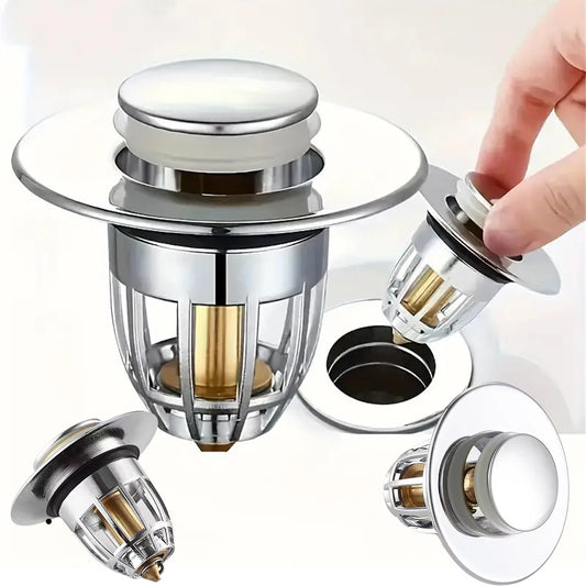 Universeller Waschbecken-Ablaufsieb mit Haarfänger Chrome