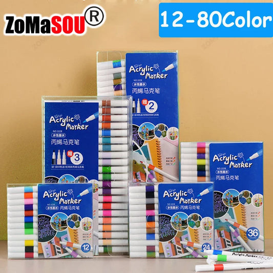 60er Set Acrylfarben-Stifte für Stein, Keramik, Glas, Holz und Stoff