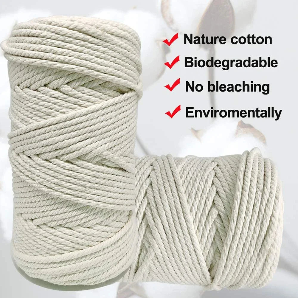 Natürliches Baumwollseil für Makramee DIY und Deko Projekte