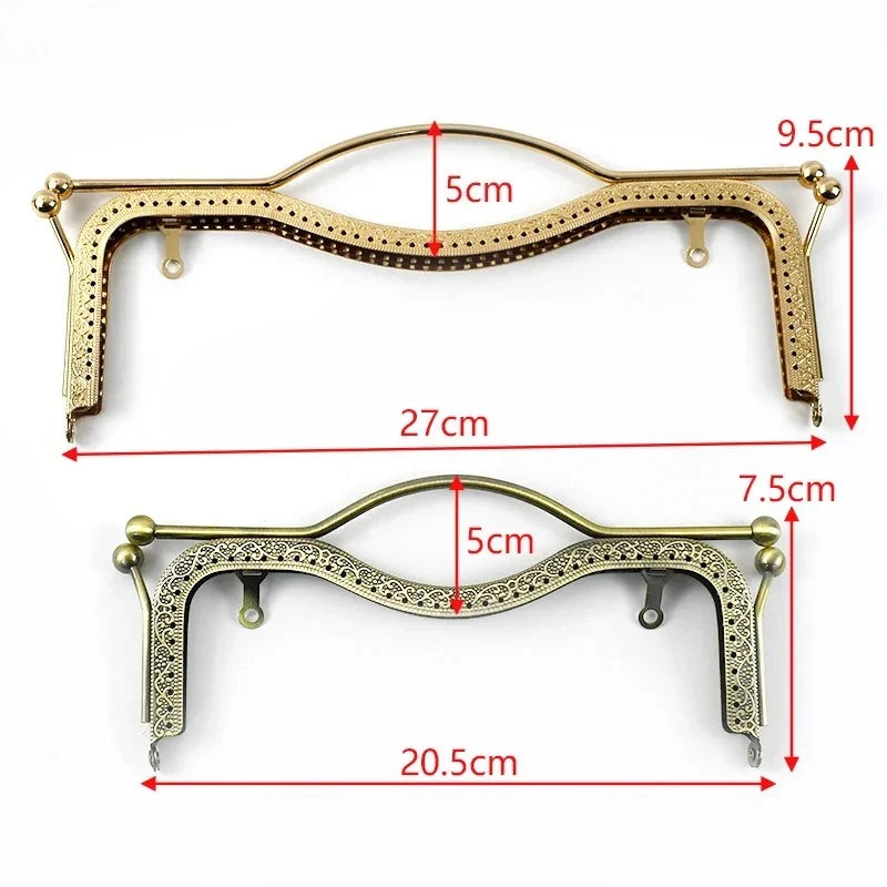 Metall Geldbörse Rahmen 20,5/27 cm Kussverschluss für Taschen 1 oder 2 Stück