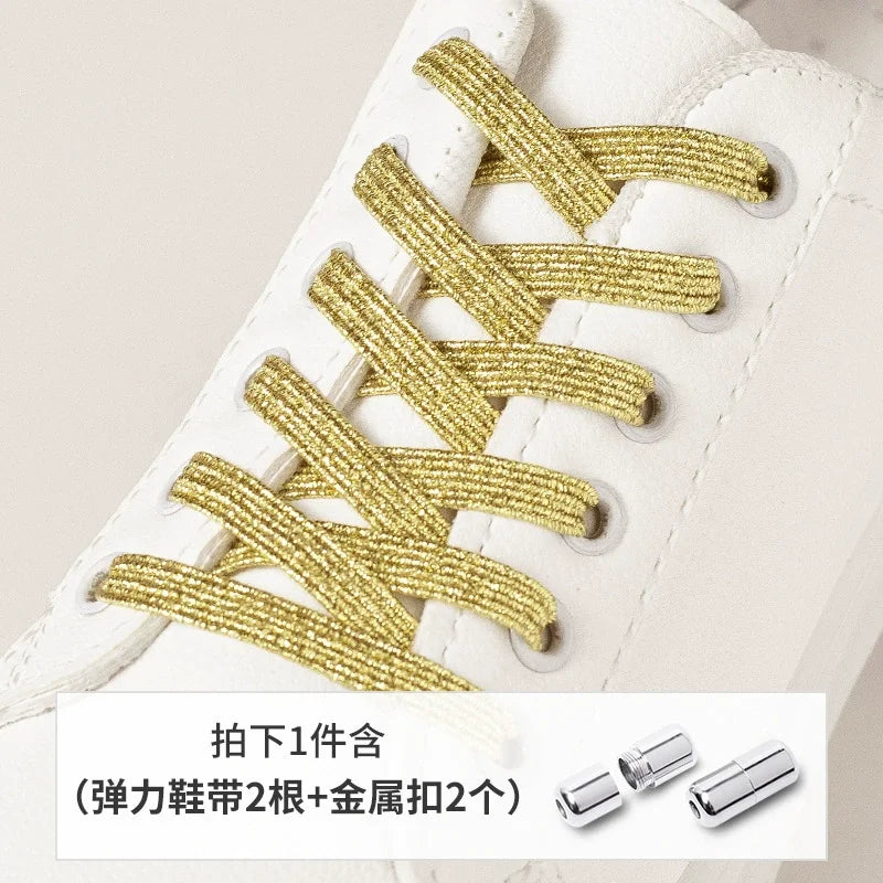 Elastische Schnürsenkel mit Diamantschnallen für schnelles Anziehen