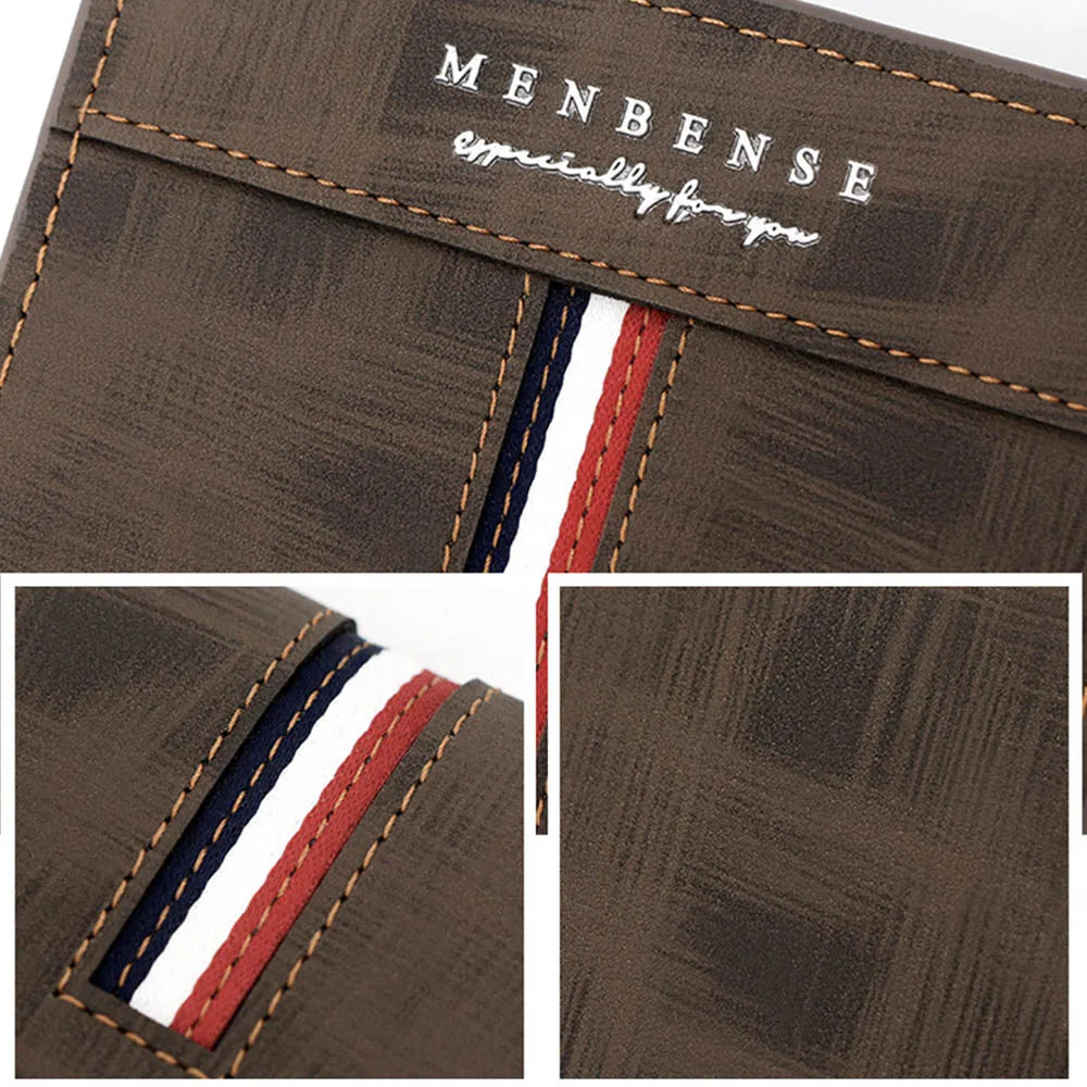 Schlanke kurze Herren Brieftasche aus PU Leder mit Kartenhalter und Münzfach
