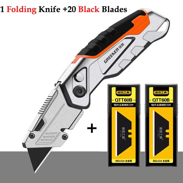 Multifunktionales Faltmesser aus Zinklegierung für präzises Schneiden