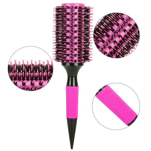 Multifunktionales Kammset mit Holzgriff und Nylon Wildschweinborsten für Salon Styling