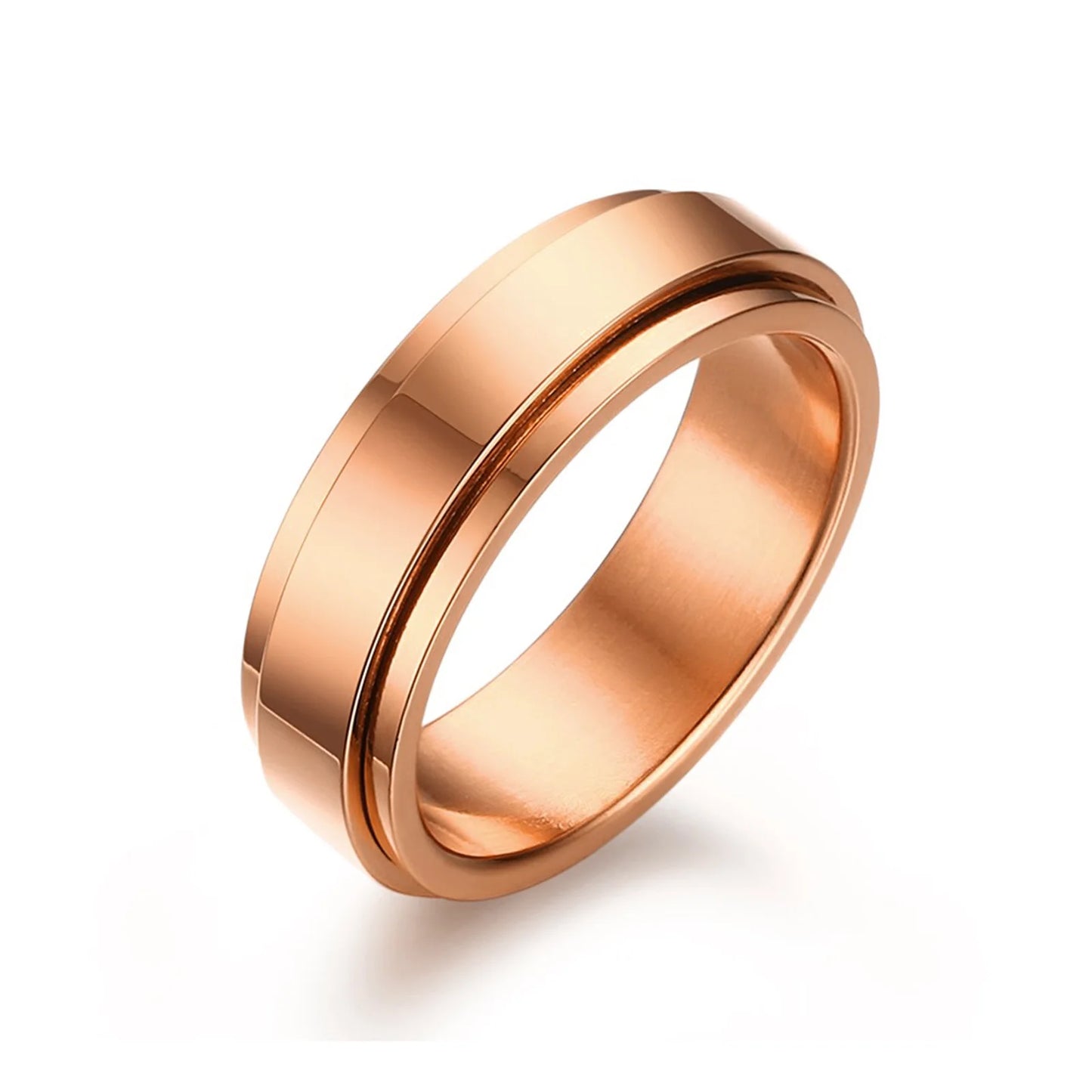 Edelstahl Spinner Zappelring für Männer Größe 5-12 in Gold Silber Rose