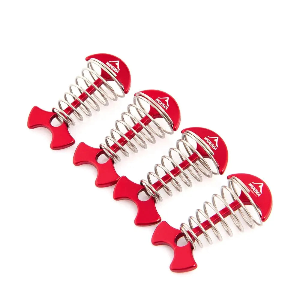 4-teiliges Camping Karabiner Set Spirale Fischknochen Zelt Haken