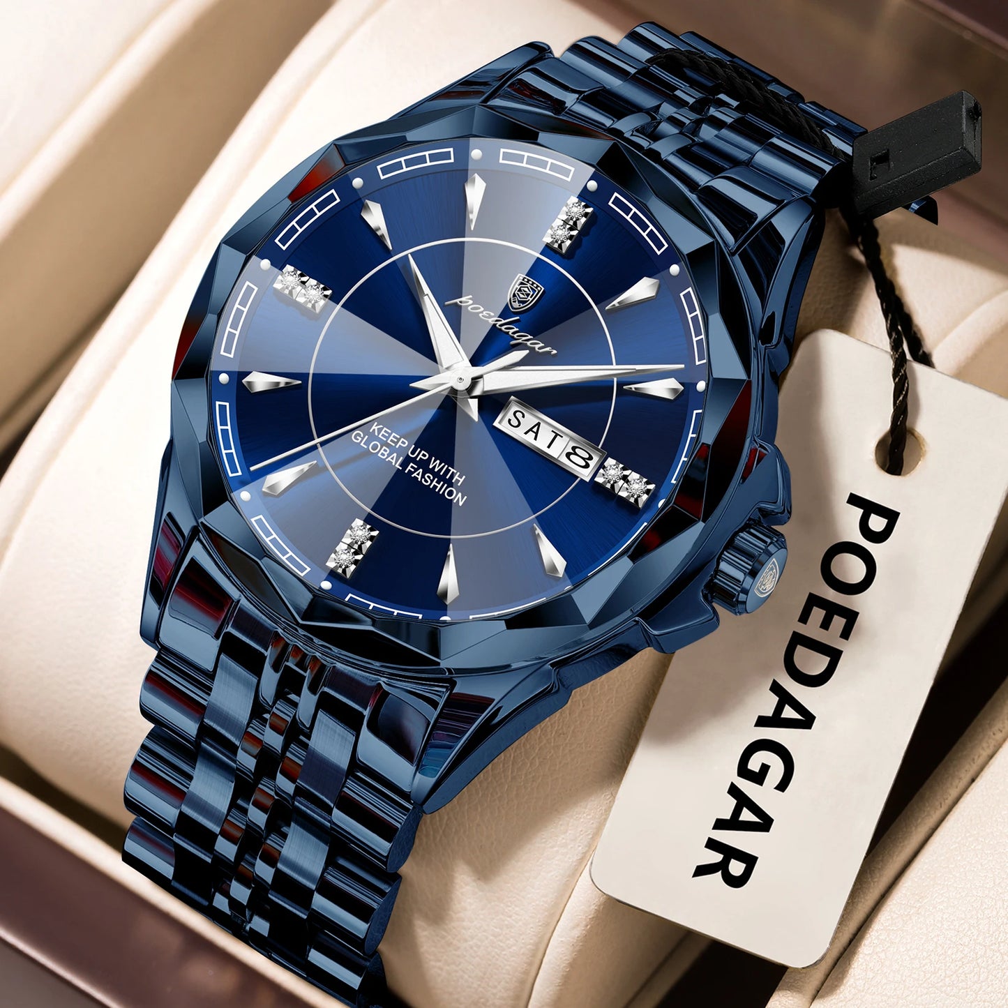 Luxus Herren Quarzuhr Wasserdicht Edelstahl Business Armbanduhr