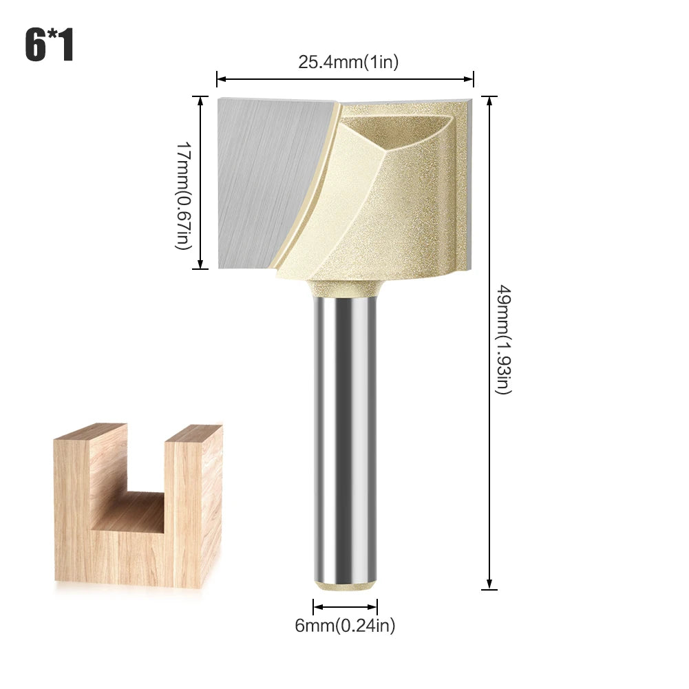 Professionelle Hartmetall Fräser 6mm und 12mm Schaft für Holz