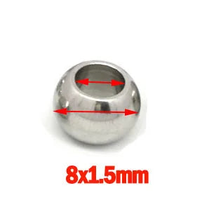 100x Edelstahl Großloch Spacer Perlen für DIY Schmuck 2-12mm