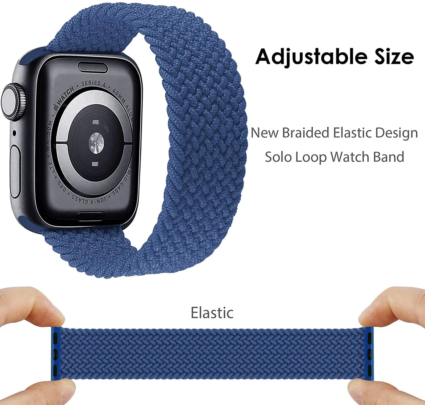 Geflochtenes Solo Loop Ersatzarmband für Smartwatch 38-49mm Unisex