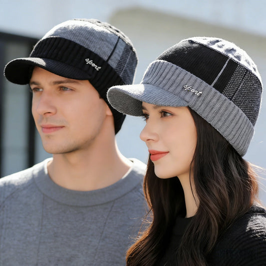 Unisex Warme Wintermütze Mit Krempe Pelzgefütterte Beanie Für Sport-Yabubest - Home & More