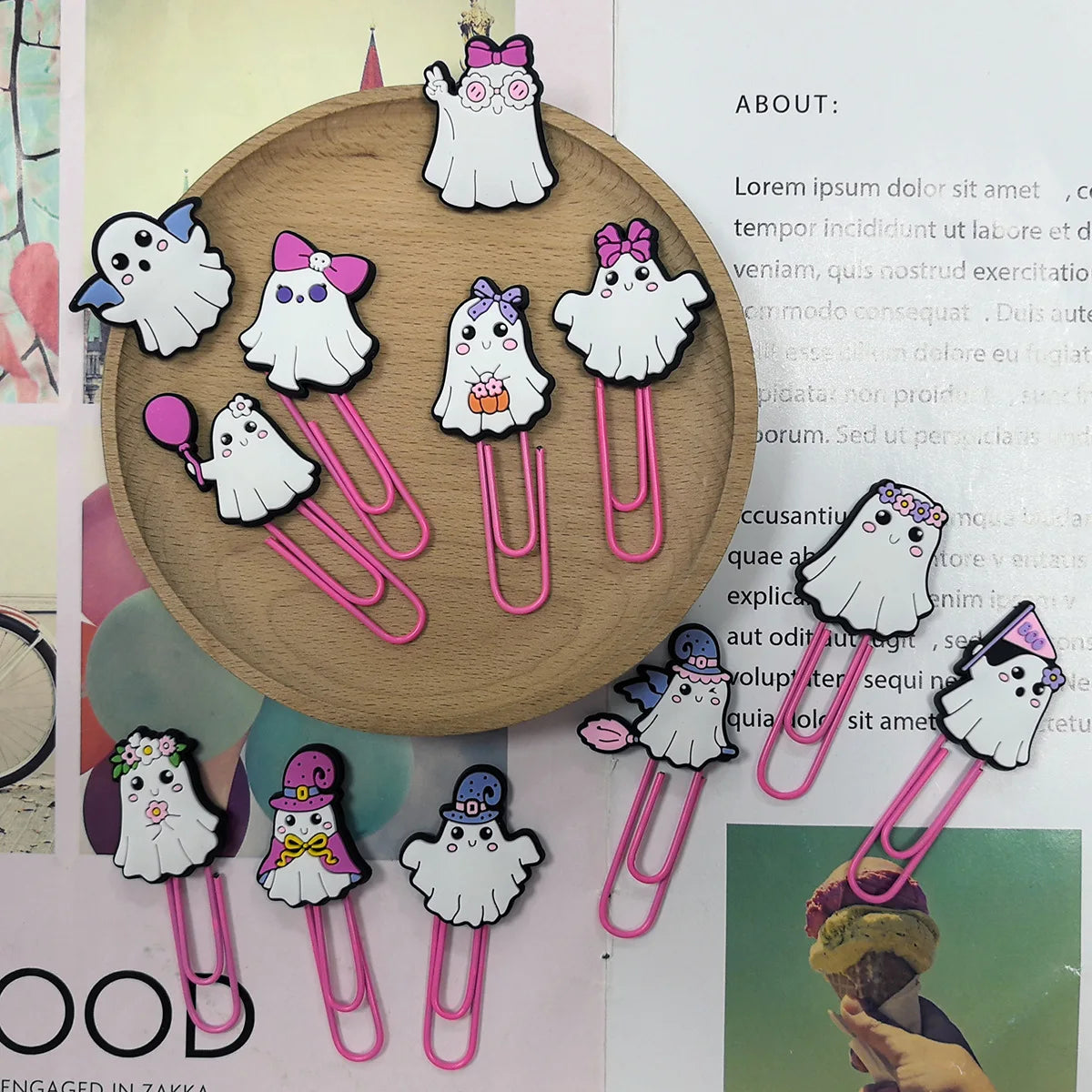 Halloween Büroklammern Set 12 Stück Geist Motiv Metall Lesezeichen Deko