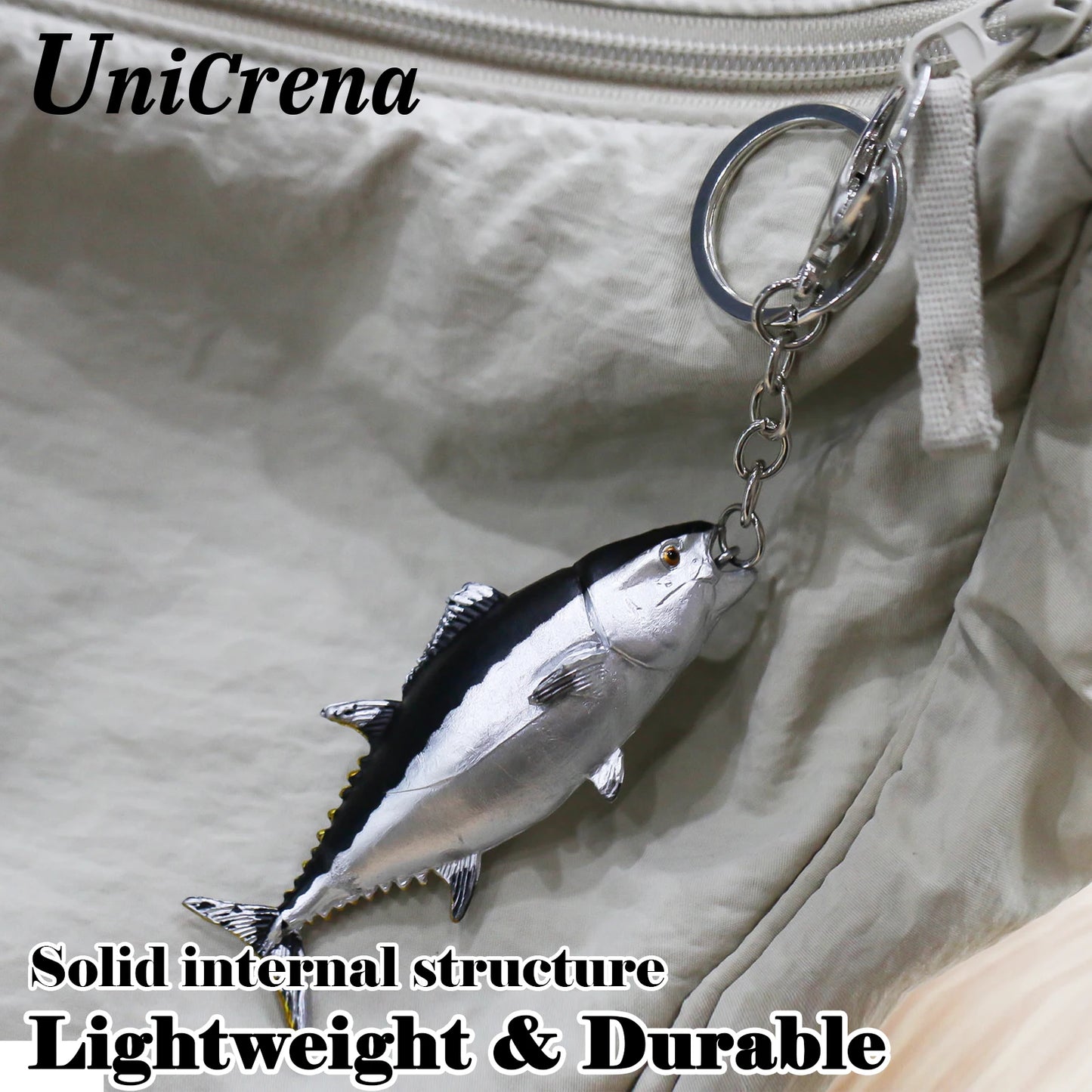 Kreativer handgefertigter Fisch Schlüsselanhänger mit Angeldesign Unisex