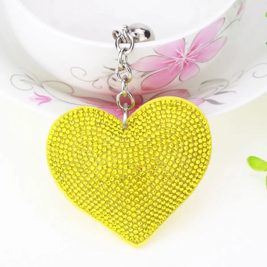 Versilberter Herz Schlüsselanhänger aus Leder mit Quaste in 14 Farben-Yabubest - Home & More