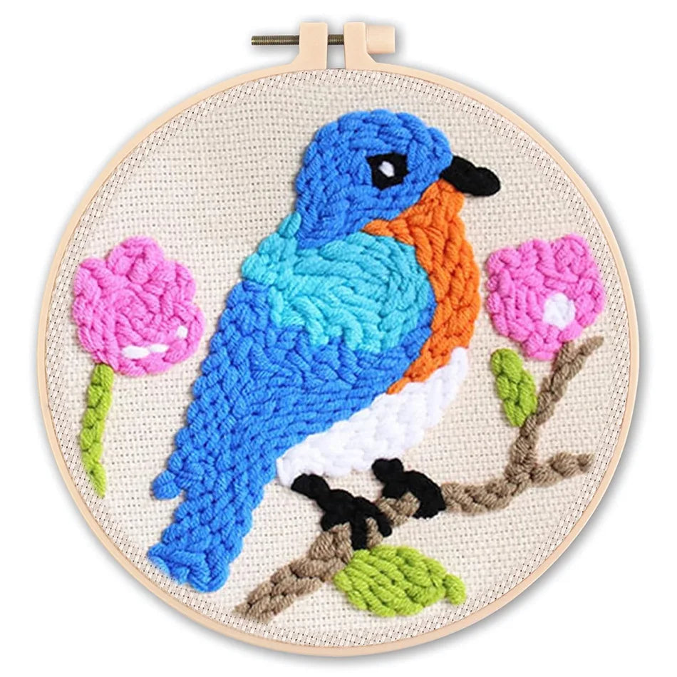 Einfaches Punch Nadel Stickerei Starter Kit mit Tiermotiven