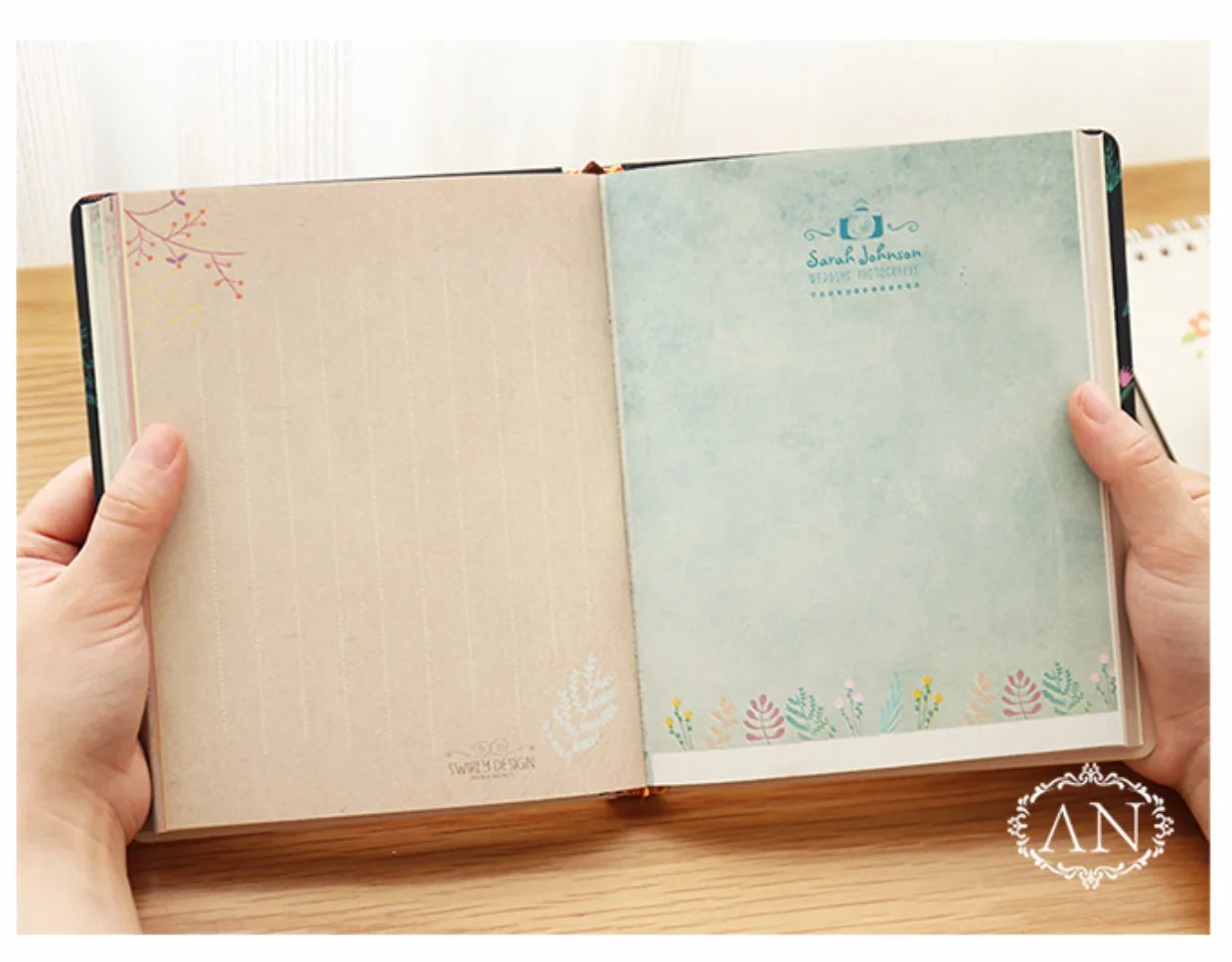 Retro-Notizbuch mit Blumenmotiv – Hardcover Tagebuch-Yabubest - Home & More