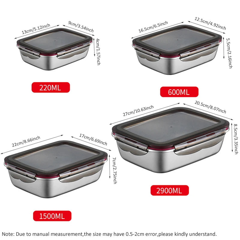 Edelstahl Bento Lunchbox Auslaufsicher – Tragbare Lebensmittel Aufbewahrung 304