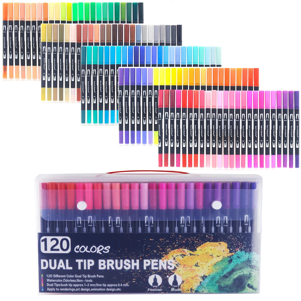 168 Farben Dual Brush Stifte für Aquarell, Manga - Schriftgestaltung