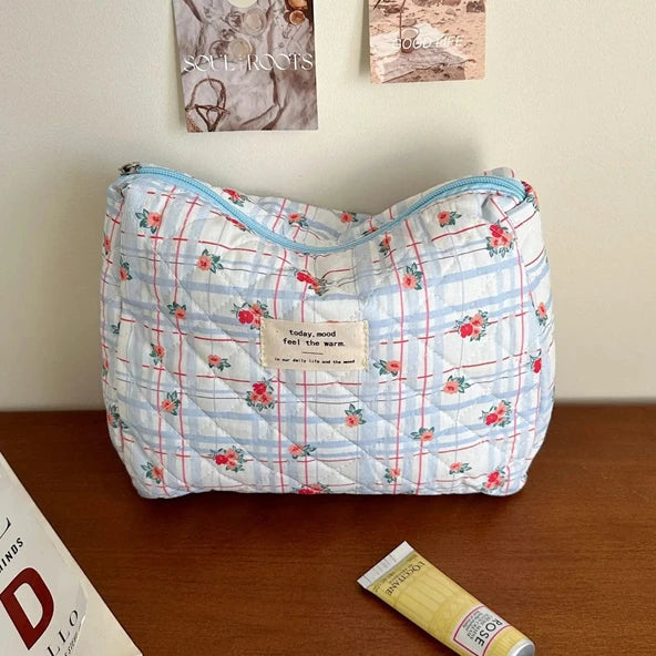 Große Kosmetiktasche Damen Kleine Aufbewahrungstasche mit Reißverschluss