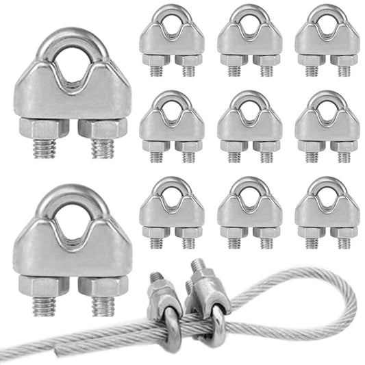 Sichere Edelstahl-Kabelklemmen M3 für 3mm Drahtseil – 12 oder 24 Stück Set