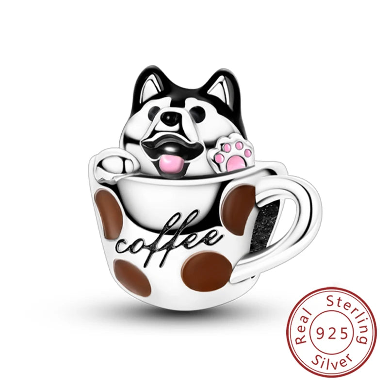 925er Sterlingsilber Charms mit Tiermotiven und Zirkon