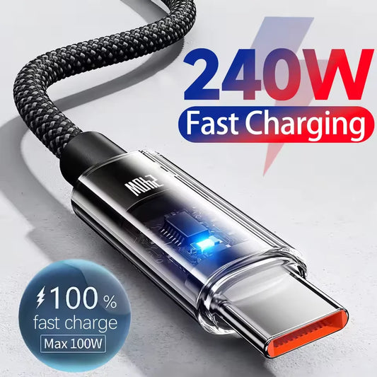 USB C PD Schnelllade-Datenkabel mit LED-Display 0,25 bis 2 Meter