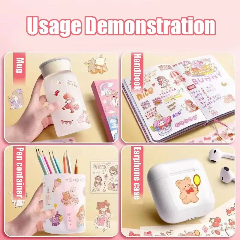 Kawaii PET Aufkleber 10-100 Stück für Scrapbooking - DIY Deko