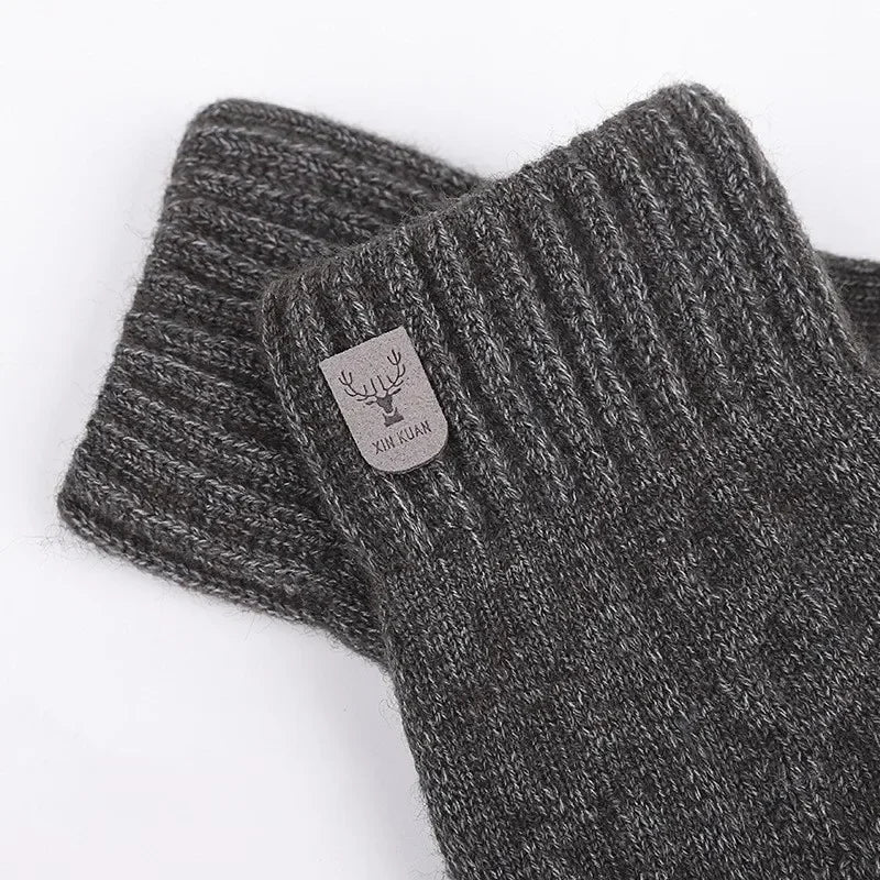 Warme Herren-Strickhandschuhe 2024 mit Fleecefutter - Touchscreen-Funktion