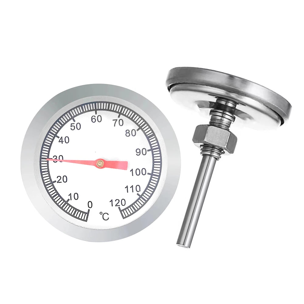 Präzises Edelstahl-Thermometer 0-120°C für Pizzaofen - Grill