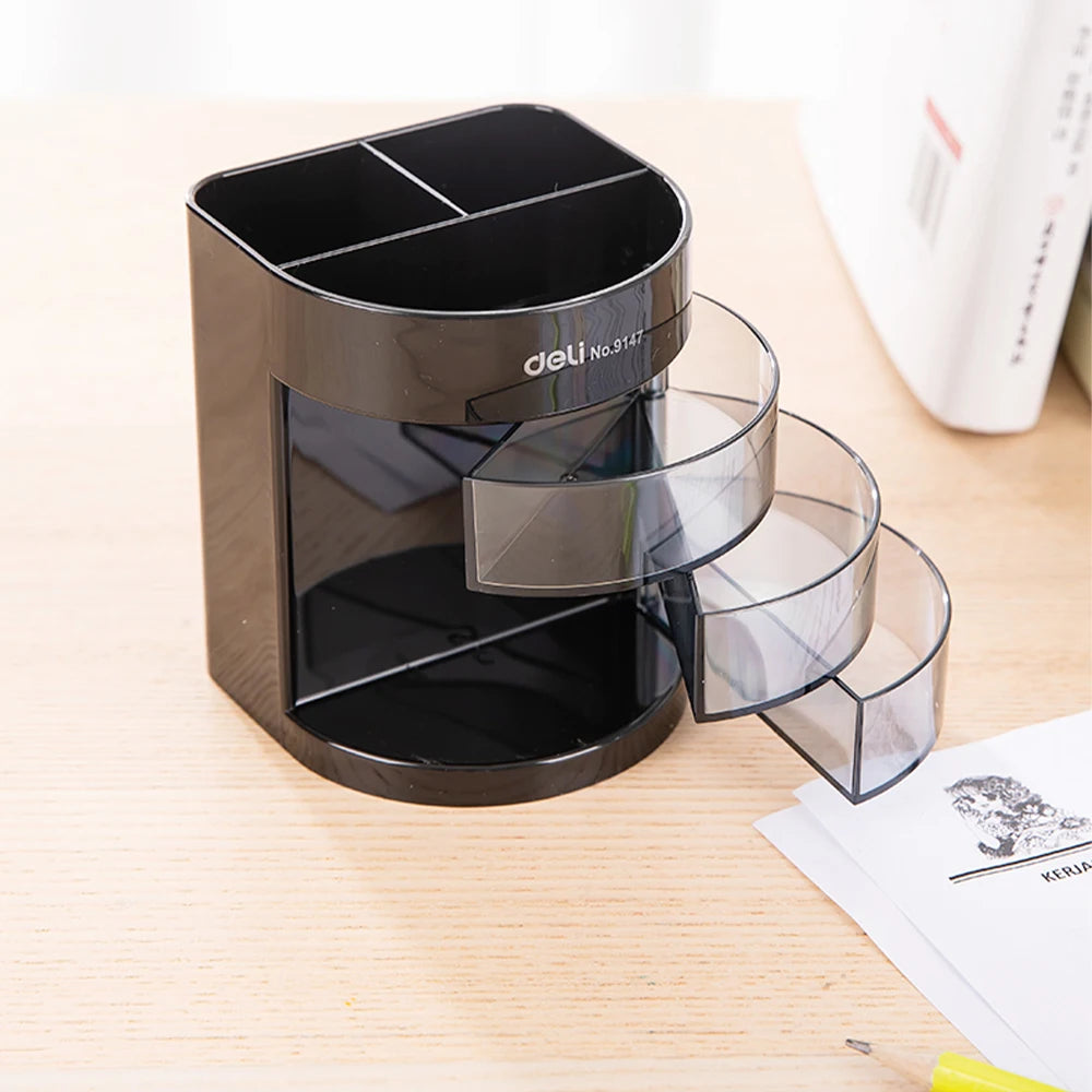 Multifunktionaler quadratischer Stifthalter aus PVC für Schreibtisch