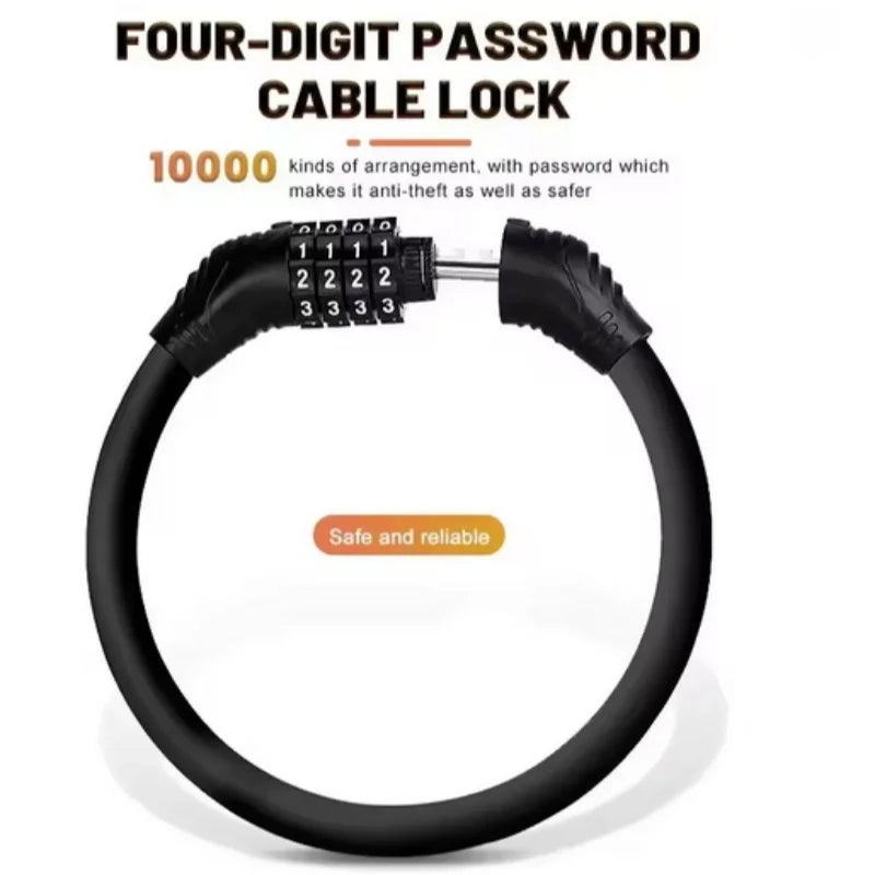 Tragbares Fahrradschloss mit 4-stelliger Zahlenkombination für sicheres Parken