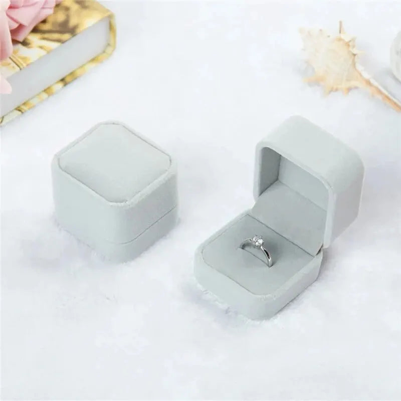 Samt Schmuckbox Organizer für Halskette Ringe Ohrringe Geschenk Verpackung